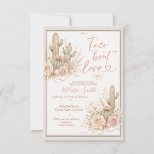 Taco Bout Love Bridal Shower Blush Cactus Invitation