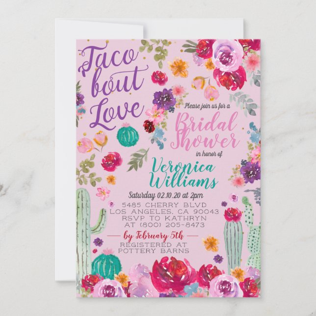 Taco Bout Love Bridal Shower Invitation (Front)