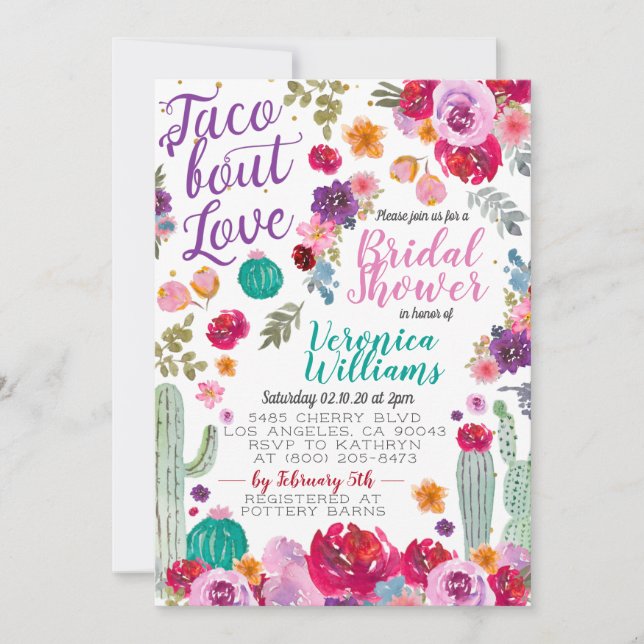 Taco Bout Love Bridal Shower Invitation (Front)