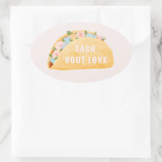 Taco 'Bout Love Bridal Shower  Oval Sticker (Bag)
