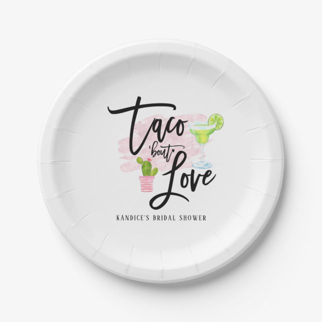 Taco Bout Love Bridal Shower Paper Plates (Front)