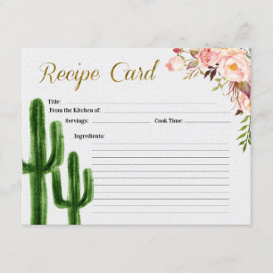Taco bout Love Bridal Shower Recipe Card