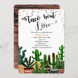 Taco 'bout Love Cactus Baby Shower Invitation