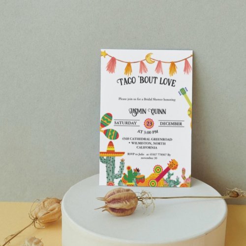 Taco Bout Love Cactus Bridal shower Invitation