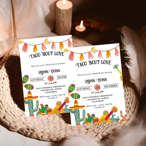 Taco Bout Love Cactus Bridal shower Invitation