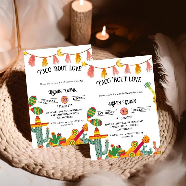 Taco 'Bout Love Cactus Bridal shower Invitation (Creator Uploaded)