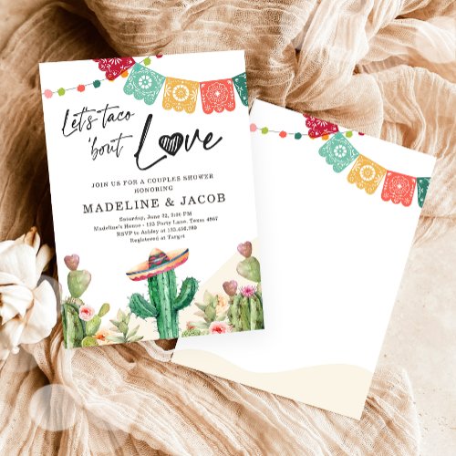 Taco Bout Love Cactus Fiesta Couples Shower Invitation