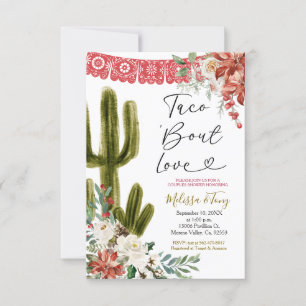 Taco 'bout Love Christmas Floral Couples Shower Invitation