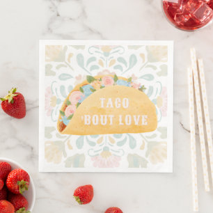 Taco Bout Love Coquette Mexican Taco Fiesta Paper Dinner Napkins