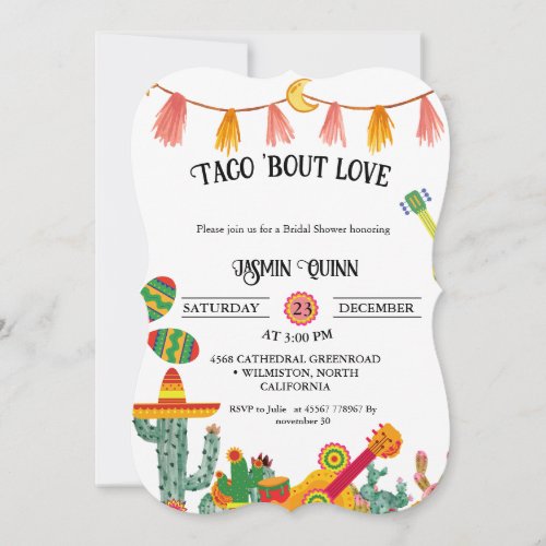 Taco bout love couple shower wedding Invitations