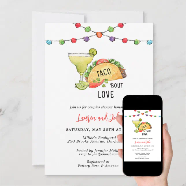 Taco Bout Love Couples Bridal Shower Fiesta Invitation Zazzle