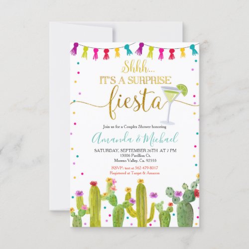 Taco Bout Love Couples Engagement Cactus Fiesta  Invitation