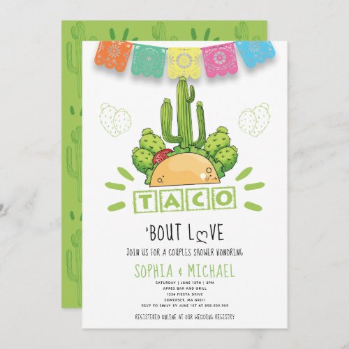 Taco Bout Love Couples Engagement Fiesta Modern Invitation