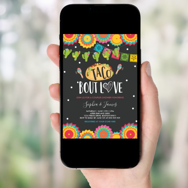 Taco 'Bout Love Couples Engagement Fiesta Party In Invitation (Front Digital)
