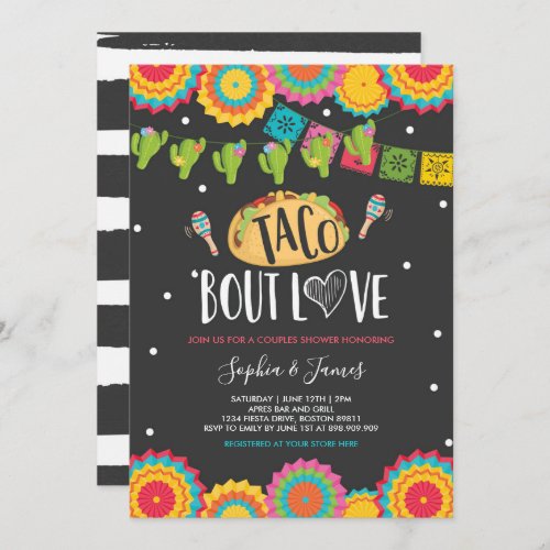Taco Bout Love Couples Engagement Fiesta Party In Invitation