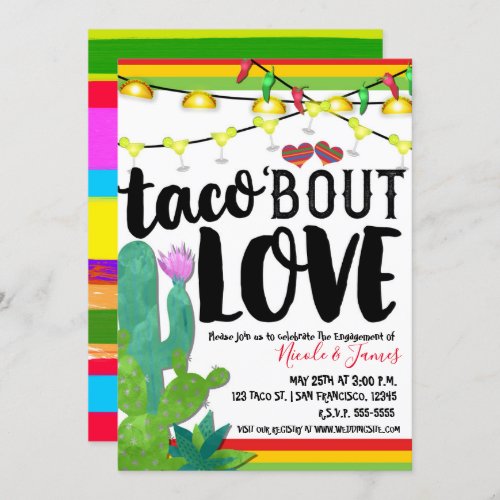 TACO BOUT LOVE Couples Engagement Wedding Fiesta Invitation