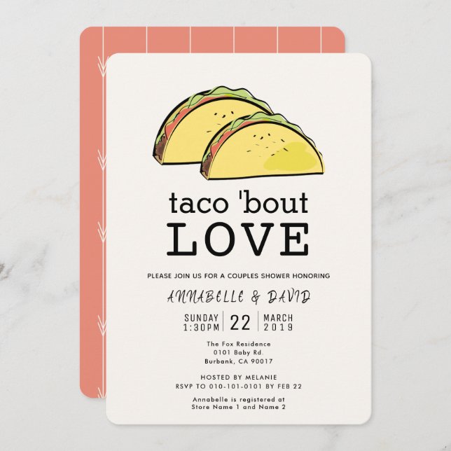 Taco Bout Love Couples Shower Invitation (Front/Back)