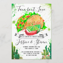 Taco bout love couples shower invitation cactus