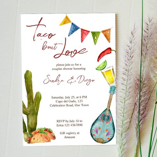 Taco bout love couples shower Mexican fiesta  Invitation
