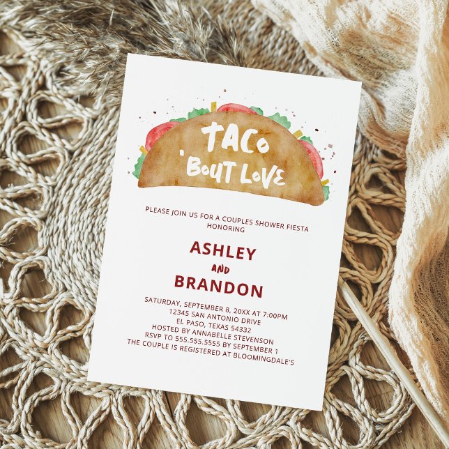 Taco 'Bout Love Couples Wedding Shower Fiesta Invitation (Creator Uploaded)