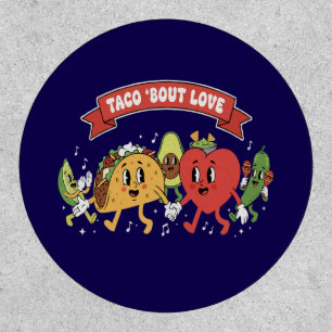 Taco 'Bout Love Cute Retro Cartoon Valentine's Day Patch
