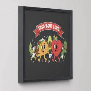 Taco 'Bout Love Cute Retro Cartoon Valentine's Day Peel And Stick Photo Tile