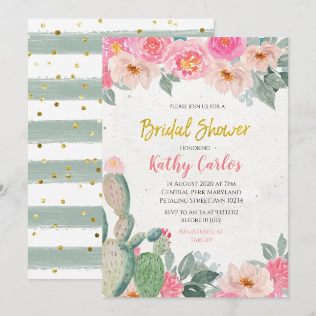 Taco Bout Love Fiesta bridal shower Invitation (Front/Back)