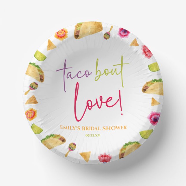 Taco Bout Love! Fiesta Bridal Shower Paper Bowls (Front)
