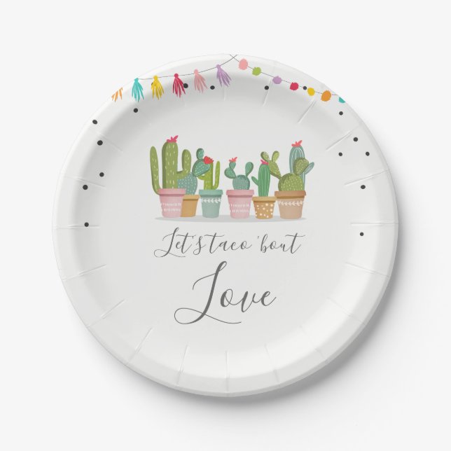 Taco Bout Love Fiesta Bridal Shower Paper Plates (Front)