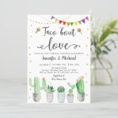 Taco 'Bout Love Fiesta Cactus Bridal Shower Invitation (Standing Front)