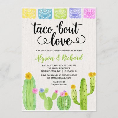 Taco bout love Fiesta cactus bridal shower Invitation