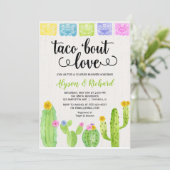 Taco bout love Fiesta cactus bridal shower Invitation (Standing Front)