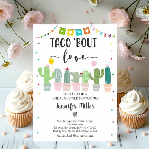 Taco Bout Love Fiesta Cactus Bridal Shower Invitation