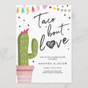 Taco Bout Love Fiesta Couples Shower Cactus Invitation