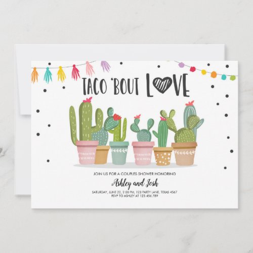 Taco Bout Love Fiesta Couples Shower Cactus Invitation