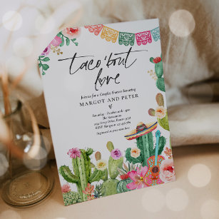 Taco 'Bout Love Fiesta Couples Shower Cactus Invitation