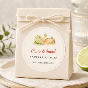 Taco Bout Love Fiesta Couples Shower Favor Classic Round Sticker