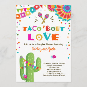 Taco Bout Love Fiesta Couples shower invitation
