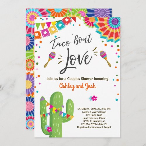 Taco Bout Love Fiesta Couples shower invitation
