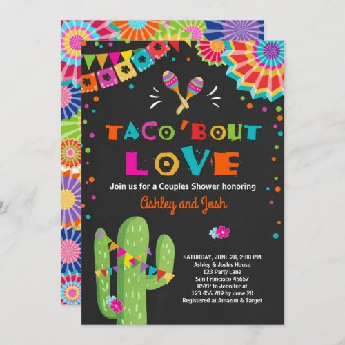 Taco Bout Love Fiesta Couples shower invitation