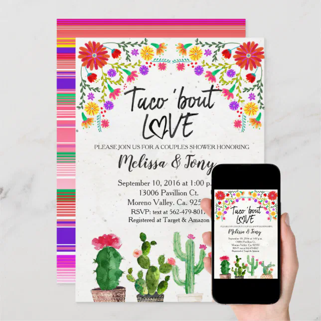 Taco Bout Love Fiesta Couples Shower Invitation Zazzle