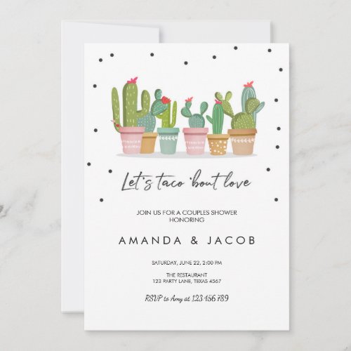 Taco Bout Love Fiesta Couples Shower Invite Cactus