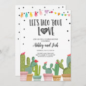 Taco Bout Love Fiesta Couples Shower Invite Cactus (Front/Back)