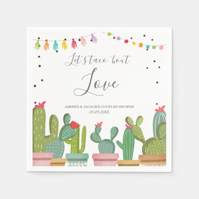 Taco Bout Love Fiesta Couples Shower Napkins (Front)