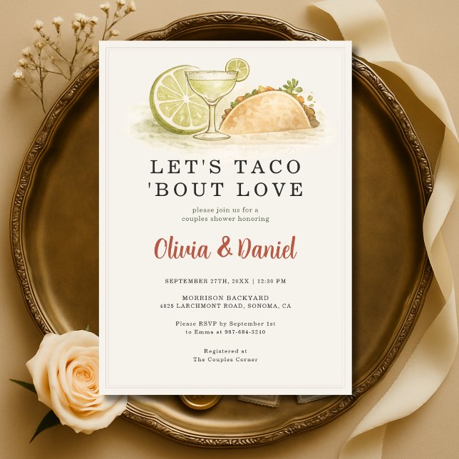Taco Bout Love Fiesta Festive Couples Shower Invitation (Creator Uploaded)