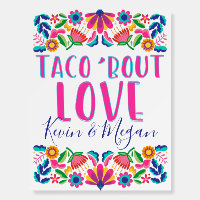 Taco Bout Love Fiesta Party Mexican Flowers Poster