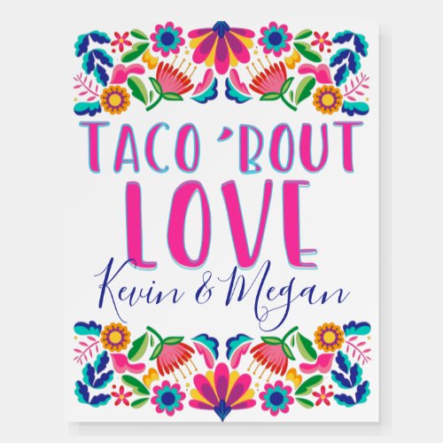 Taco Bout Love Fiesta Party Mexican Flowers Poster