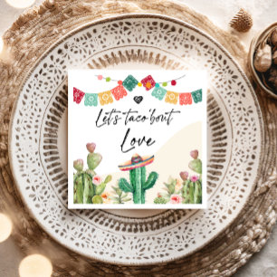 Taco Bout Love Fiesta Watercolor Cactus Shower Napkins