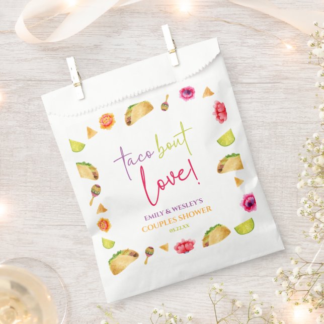 Taco Bout Love! Fiesta Wedding Couples Shower Favor Bag (Clipped)
