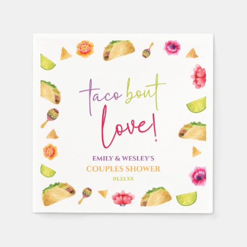 Taco Bout Love Fiesta Wedding Couples Shower Napkins